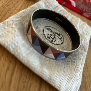 Hermes Geometric Pattern Bracelet - Red, Brown, Blue